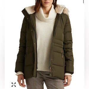Ralph Lauren Olive down Jacket with Cream Lining